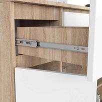 komoda akord - Komoda Akord Furniture Factory K100, ruda/balta, 101 cm x 35 cm x 98 cm - 4 nuotrauka
