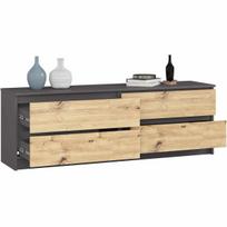 komoda 160 - Komoda Akord K160, ruda/grafito, 160 cm x 40 cm x 55 cm - 6 nuotrauka