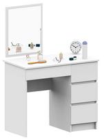 kosmetinis staliukas su stalciukais - Akord T-6/SL Kosmetinis staliukas, baltas (White), 50 cm x 90 cm x 77 cm, su veidrodžiu - 5 nuotrauka