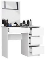 kosmetinis staliukas su stalciukais - Akord T-6/SL Kosmetinis staliukas, baltas (White), 50 cm x 90 cm x 77 cm, su veidrodžiu - 7 nuotrauka