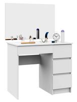 kosmetiniai staliukai - Kosmetinis staliukas NORE Queen T6/SL, baltas (White) - 4 nuotrauka