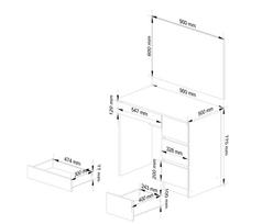 kosmetiniai staliukai - Kosmetinis staliukas NORE Queen T6/SL, baltas (White) - 5 nuotrauka