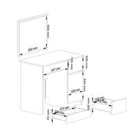 ermitazas stalai - Kosmetinis staliukas Akord Furniture Factory, balta sp., 142 cm x 50 cm x 90 cm - 7 nuotrauka