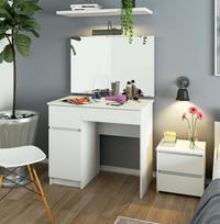ermitazas stalai - Akord CLP Kosmetinis staliukas P-2/SL su veidrodžiu, baltas (White), 90 cm x 60 cm x 142 cm - 2 nuotrauka