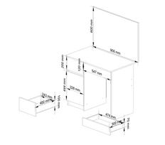 ermitazas stalai - Akord CLP Kosmetinis staliukas P-2/SL su veidrodžiu, baltas (White), 90 cm x 60 cm x 142 cm - 5 nuotrauka