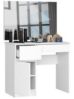 ermitazas stalai - Akord CLP Kosmetinis staliukas P-2/SL su veidrodžiu, baltas (White), 90 cm x 60 cm x 142 cm - 6 nuotrauka