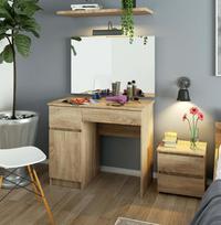 ermitazas stalai - Kosmetinis staliukas Akord Furniture Factory CLP P-2/SL, ąžuolo sp., 142 cm x 50 cm x 90 cm - 2 nuotrauka