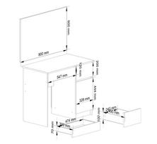 kosmetinis staliukas azuolo - Kosmetinis staliukas Akord CLP P-2/SL, sonoma ąžuolo sp., 142 cm x 90 cm x 50 cm - 5 nuotrauka