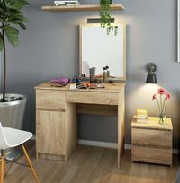 ermitazas stalai - Kosmetinis staliukas Akord Furniture Factory CLP P-2/SL, ruda sp., 142 cm x 50 cm x 90 cm - 2 nuotrauka