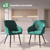 kedes valgomojo 5 - Kėdžių rinkinys Akord Diamante, blizgi, juoda sp./tamsiai žalia sp., 49.5 cm x 42.5 cm x 82.5 cm, 2 vnt. - 5 nuotrauka