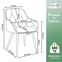 kedes valgomojo 5 - Kėdžių rinkinys Akord Diamante, blizgi, juoda sp./tamsiai žalia sp., 49.5 cm x 42.5 cm x 82.5 cm, 2 vnt. - 12 nuotrauka