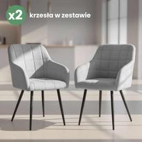 kedes valgomojo 5 - Kėdžių rinkinys Akord Luxano, blizgi, sidabro sp./juoda sp./pilka sp., 50.5 cm x 43 cm x 82 cm, 2 vnt. - 5 nuotrauka