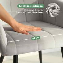 kedes valgomojo 5 - Kėdžių rinkinys Akord Luxano, blizgi, sidabro sp./juoda sp./pilka sp., 50.5 cm x 43 cm x 82 cm, 2 vnt. - 8 nuotrauka