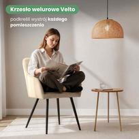 kedes valgomojo 5 - Kėdžių rinkinys Akord Velto, juoda sp./smėlio sp., 51.5 cm x 42.5 cm x 82 cm, 2 vnt. - 7 nuotrauka