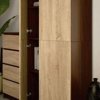 spinta 180 cm - Spinta Akord Furniture Factory R80, ąžuolo/medžio/ruda, 80 cm x 35 cm x 180 cm - 3 nuotrauka