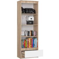 balta pastatoma knygu lentyna - Lentyna NORE CLP R 60cm, ąžuolo spalvos/balta - 5 nuotrauka