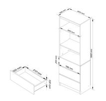 balta pastatoma knygu lentyna - Lentyna NORE CLP R 60cm, balta blizgi - 5 nuotrauka
