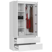 balta blizgi spinta - Spinta Akord Furniture Factory S90, balta, 50.4 cm x 90.4 cm x 180 cm - 7 nuotrauka