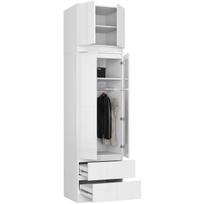 2 duru spinta - Spinta Akord S60, balta (White), 60 cm x 51 cm x 234 cm - 5 nuotrauka