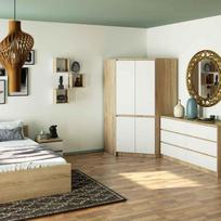 kampine spinta - Spinta Akord Furniture Factory S100, skaidri/balta/rusva, 50 cm x 100 cm x 180 cm - 2 nuotrauka