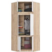 sonoma durys - Spinta Akord Furniture Factory S100, balta/sonoma ąžuolo, 100 cm x 50 cm x 235 cm - 4 nuotrauka