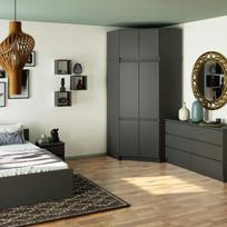 antresole - Spinta Akord Furniture Factory S100, grafito, 100 cm x 50 cm x 235 cm - 2 nuotrauka