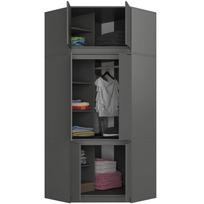 antresole - Spinta Akord Furniture Factory S100, grafito, 100 cm x 50 cm x 235 cm - 4 nuotrauka
