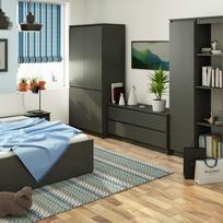 spintos - Spinta Akord Furniture Factory S90 4D CLP, grafito, 90 cm x 51 cm x 180 cm - 2 nuotrauka