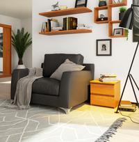spintele 40 40 - Naktinė spintelė NORE CL2 40 cm, šviesiai ruda - 2 nuotrauka