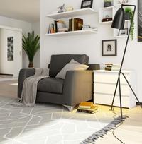 komoda akord - Naktinė spintelė-komoda NORE CL3 60 cm, blizgi balta - 2 nuotrauka