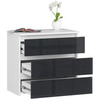 ermitazas stalai - Naktinė spintelė-komoda NORE CL3 60 cm, balta/tamsiai pilka - 4 nuotrauka