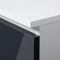 ermitazas stalai - Naktinė spintelė-komoda NORE CL3 60 cm, balta/tamsiai pilka - 5 nuotrauka