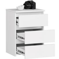 ermitazas stalai - Naktinis staliukas Akord CL3, baltas (White), 35 x 40 x 57 cm - 6 nuotrauka