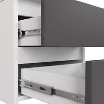 komoda akord - Komoda Akord CL3 3SZ CLP, baltas/grafito, 35 cm x 60 cm x 57 cm - 2 nuotrauka