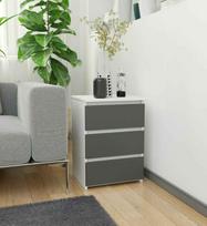 komoda akord - Komoda Akord CL3 3SZ CLP, baltas/grafito, 35 cm x 60 cm x 57 cm - 3 nuotrauka