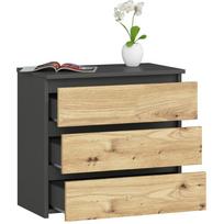 komoda akord - Komoda Akord CL3 3SZ CLP, ąžuolo/grafito, 35 cm x 60 cm x 57 cm - 4 nuotrauka