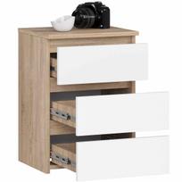 ermitazas stalai - Naktinis staliukas Akord CL3, sonoma ąžuolas (Sonoma Oak)/balta (White), 40 cm - 6 nuotrauka