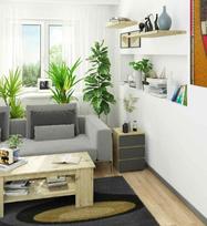 staliukas oak - Akord CL3 Naktinis staliukas, ąžuolo spalvos/pilka spalva (Oak/Grey), 40 cm - 3 nuotrauka