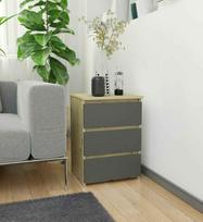 staliukas oak - Akord CL3 Naktinis staliukas, ąžuolo spalvos/pilka spalva (Oak/Grey), 40 cm - 4 nuotrauka