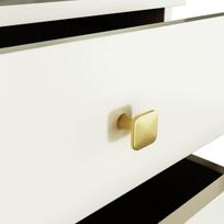 baltos spinteles prie lovos - Komoda Akord Furniture Factory Mobi K-03, aukso/balta, 37 cm x 40 cm x 58 cm - 5 nuotrauka