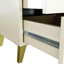 baltos spinteles prie lovos - Komoda Akord Furniture Factory Mobi K-03, aukso/balta, 37 cm x 40 cm x 58 cm - 6 nuotrauka