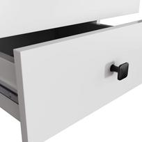 baltas naktine spintele - Naktinis staliukas Akord Furniture Factory Mobi K-02, balta/juoda - 3 nuotrauka