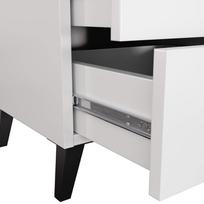 baltas naktine spintele - Naktinis staliukas Akord Furniture Factory Mobi K-02, balta/juoda - 4 nuotrauka