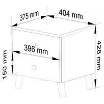 baltas naktine spintele - Naktinis staliukas Akord Furniture Factory Mobi K-02, balta/juoda - 7 nuotrauka