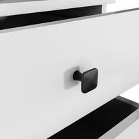 ermitazas stalai - Komoda Akord Furniture Factory Mobi K-03, balta/juoda, 37 cm x 40 cm x 58 cm - 3 nuotrauka