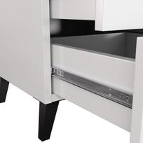 ermitazas stalai - Komoda Akord Furniture Factory Mobi K-03, balta/juoda, 37 cm x 40 cm x 58 cm - 4 nuotrauka