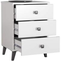 ermitazas stalai - Komoda Akord Furniture Factory Mobi K-03, balta/juoda, 37 cm x 40 cm x 58 cm - 5 nuotrauka