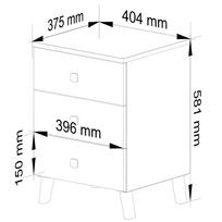 ermitazas stalai - Komoda Akord Furniture Factory Mobi K-03, balta/juoda, 37 cm x 40 cm x 58 cm - 7 nuotrauka