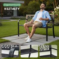 ermitazas lauko suolai - Lauko suoliukas Fancy Garden Lissa, juodas (Black) - 6 nuotrauka