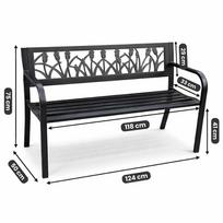 ermitazas lauko suolai - Lauko suoliukas Fancy Garden Lissa, juodas (Black) - 8 nuotrauka